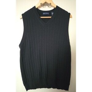 Vtg Grant Thomas Pima Cotton Cable Knit Sweater Vest  Mens L Made in Australia